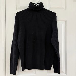PRIA Black Turtleneck Sweater - Classic Ribbed Womens Knit